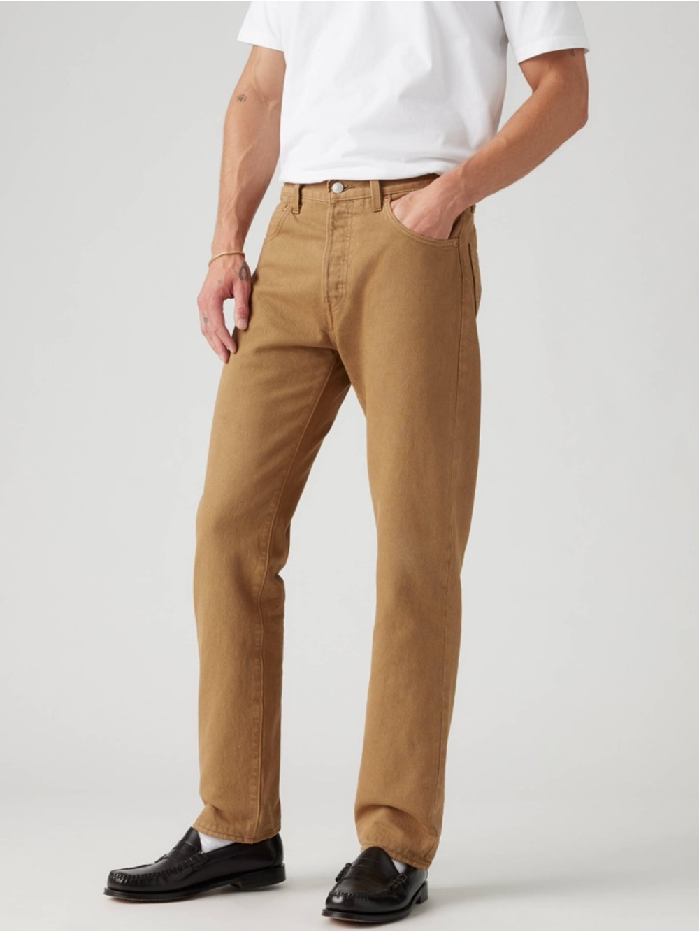 LEVIS 501- NEVER WORN- Men's Slim Straight Fit Jeans - Camel